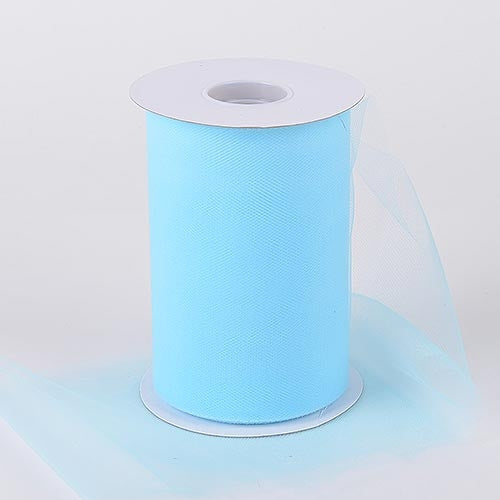 Light Blue 6 Inch Tulle Fabric Roll 100 Yards